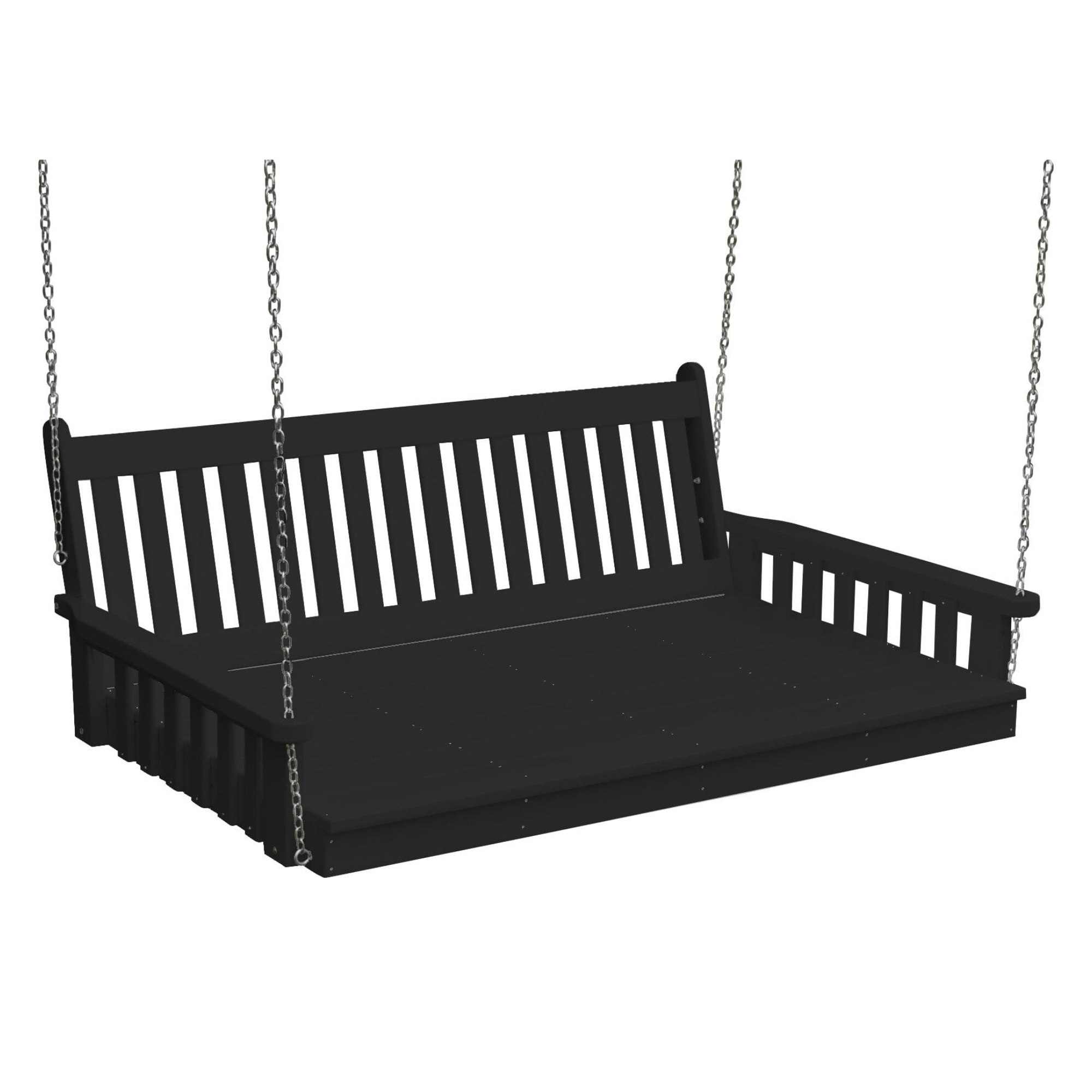 Keystone Amish Co. Twin Franklin Recycled Plastic Swing Bed, Black