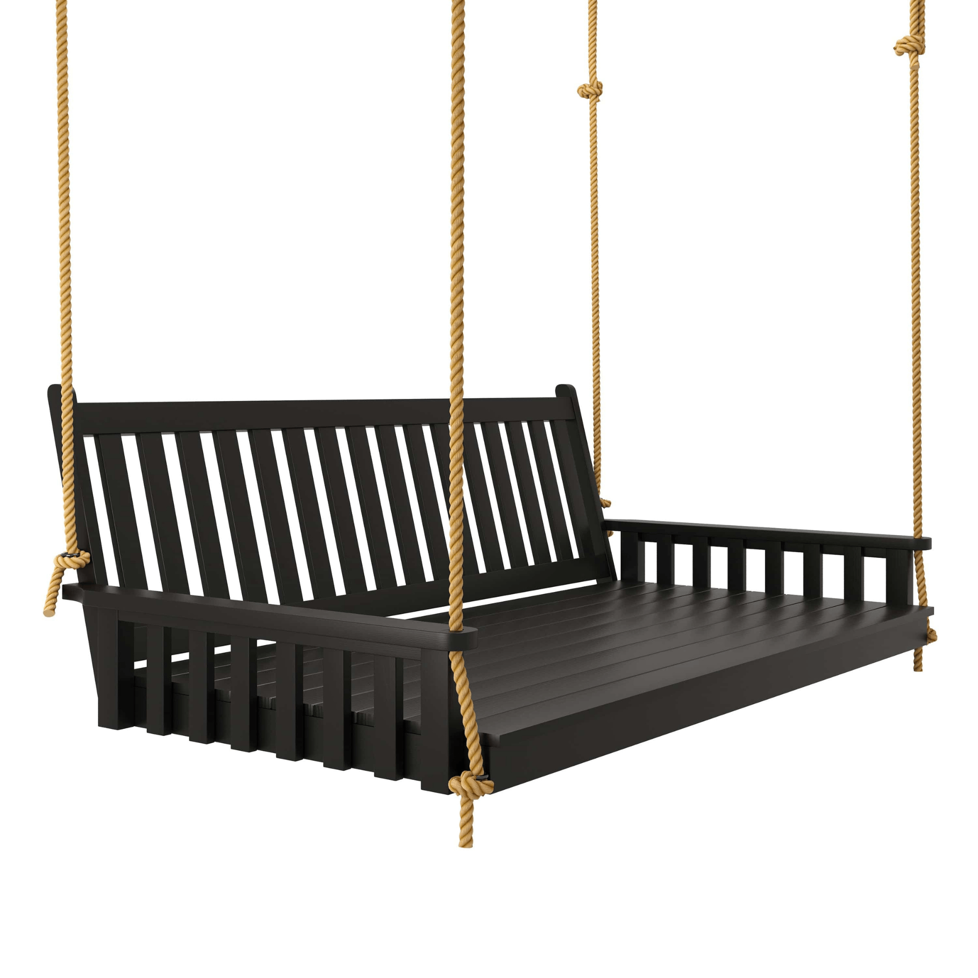 Keystone Amish Co. 5 Foot Franklin Porch Swing Bed, Black Paint