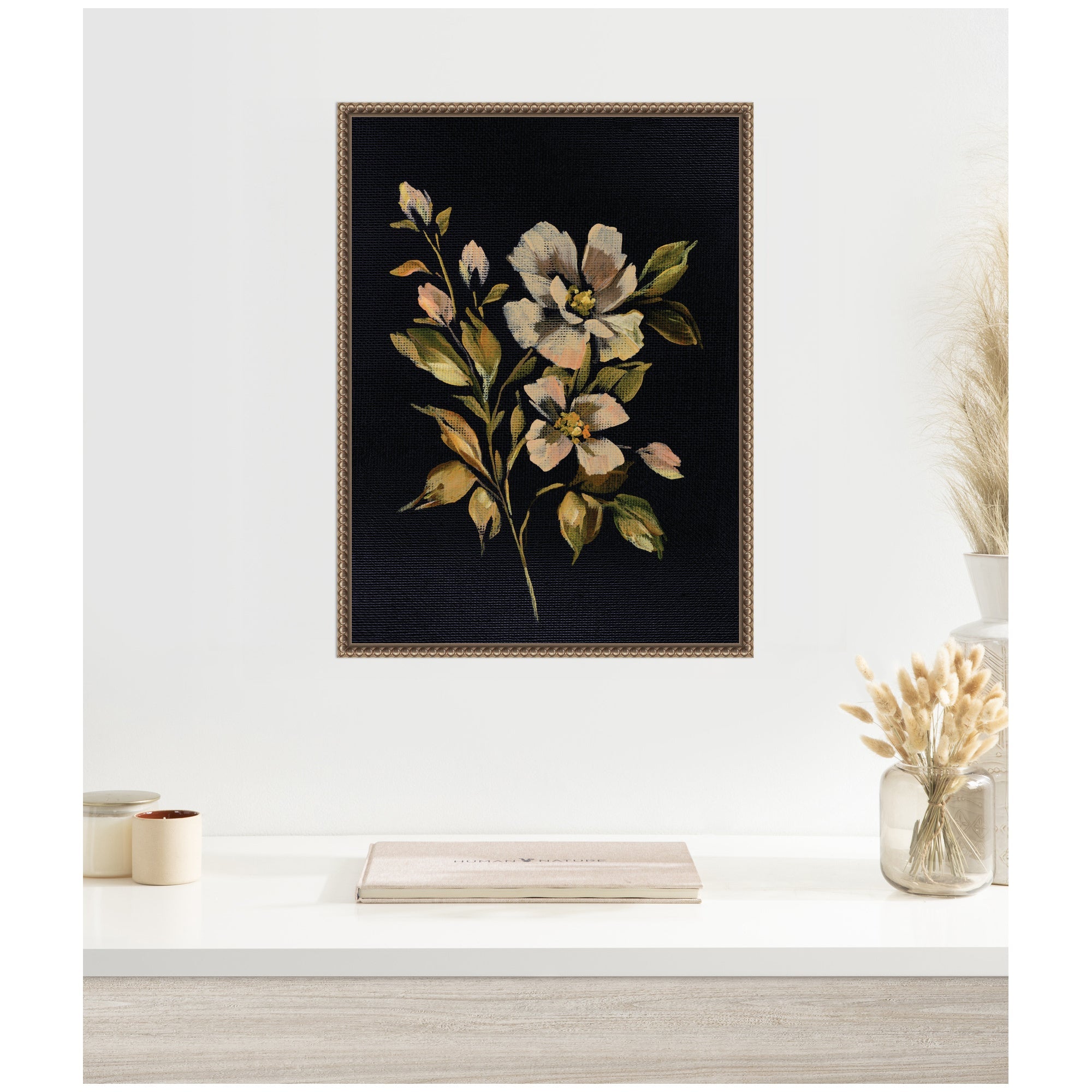 Sylvie Moody Floral 7 Framed Canvas by Annie Quigley