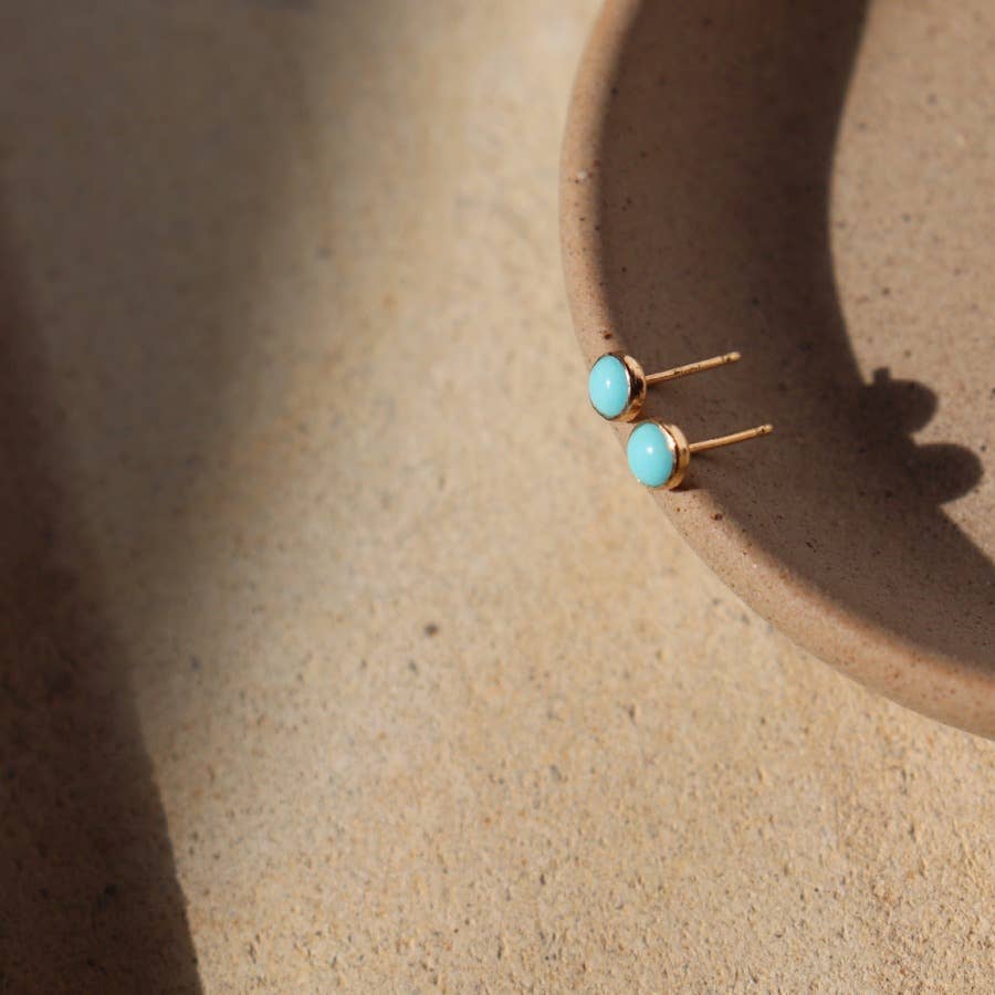 Turquoise Studs: 14k Gold Fill