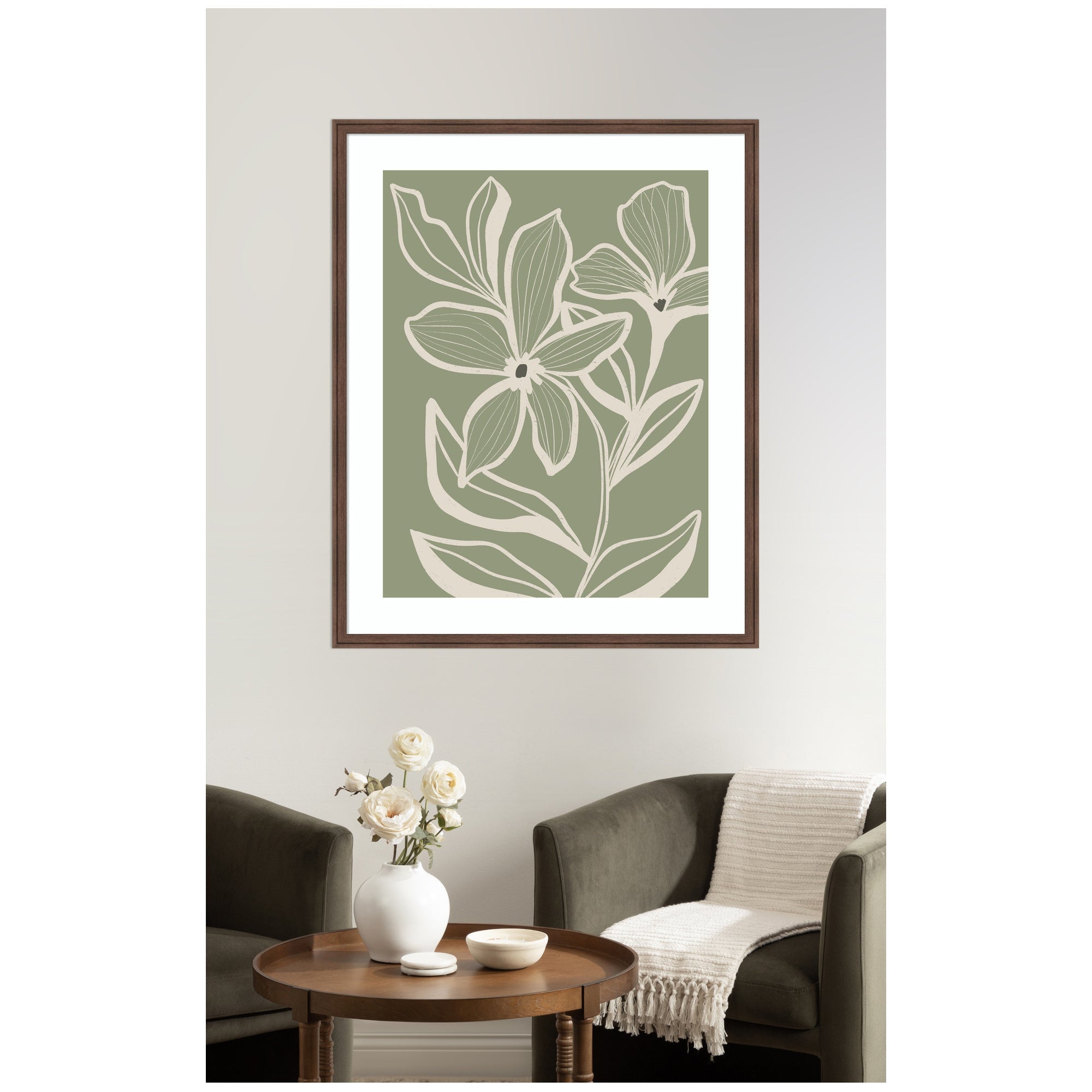 Delicate Flowers with Veins by Nikita Jariwala Framed Wall Art Print