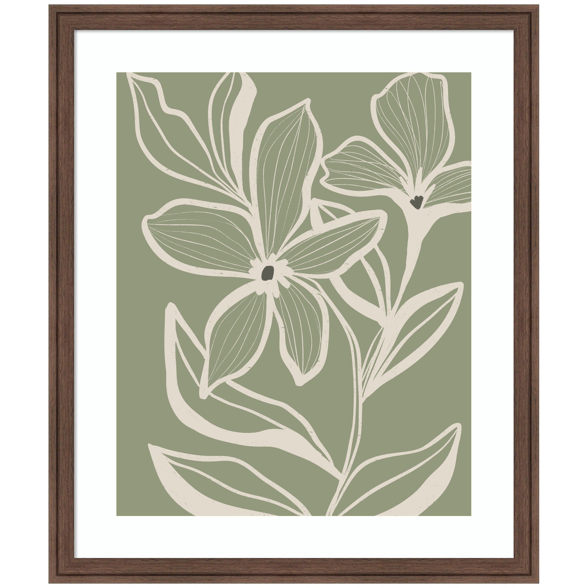 Delicate Flowers with Veins by Nikita Jariwala Framed Wall Art Print