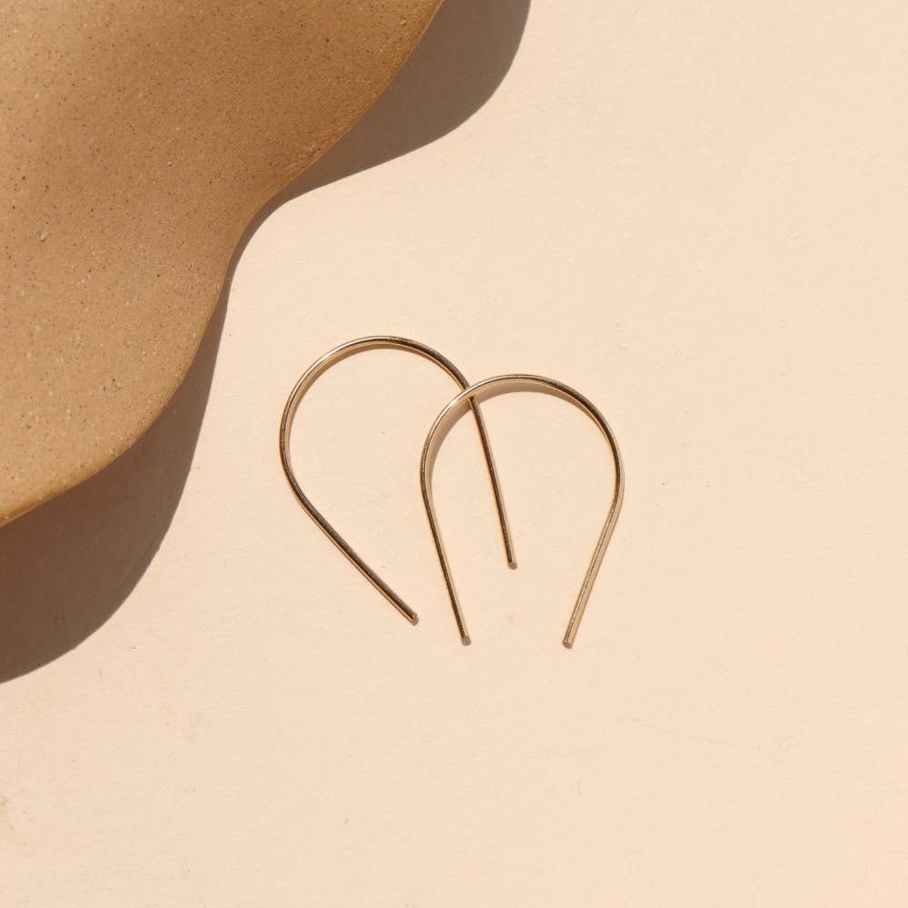 Horseshoe Slide Earrings in 14k Gold Fill or Sterling Silver: 14k Gold Fill / Small