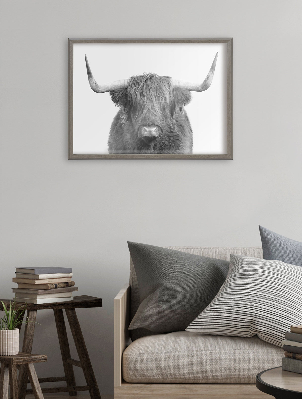 Blake Highland Cow Portrait Framed Printed Art by Amy Peterson Art Studio