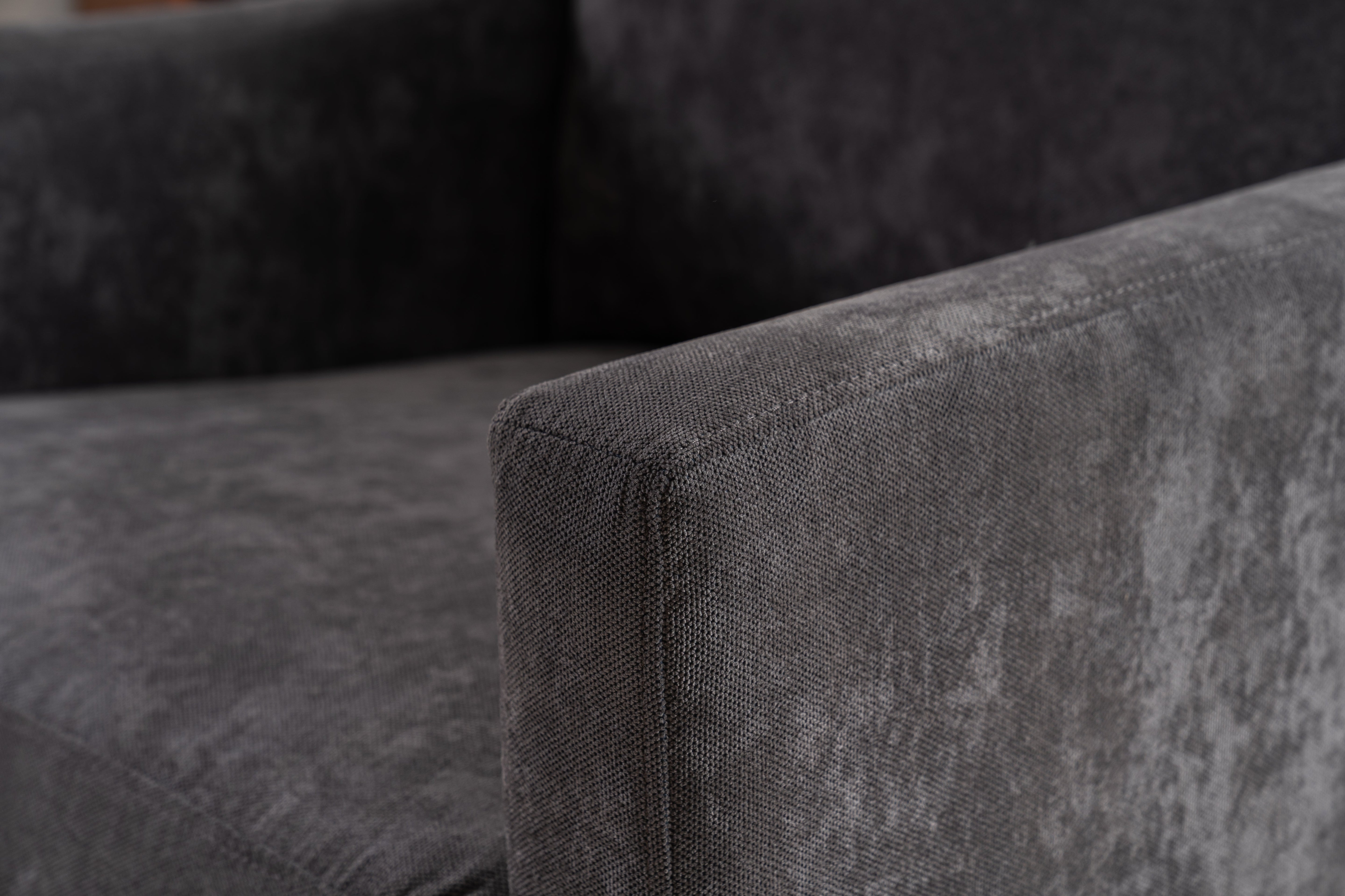 Large swivel chair, soft cushion armchair, modern chair, skin friendly gradient linen fabric, comfortable sitting gray