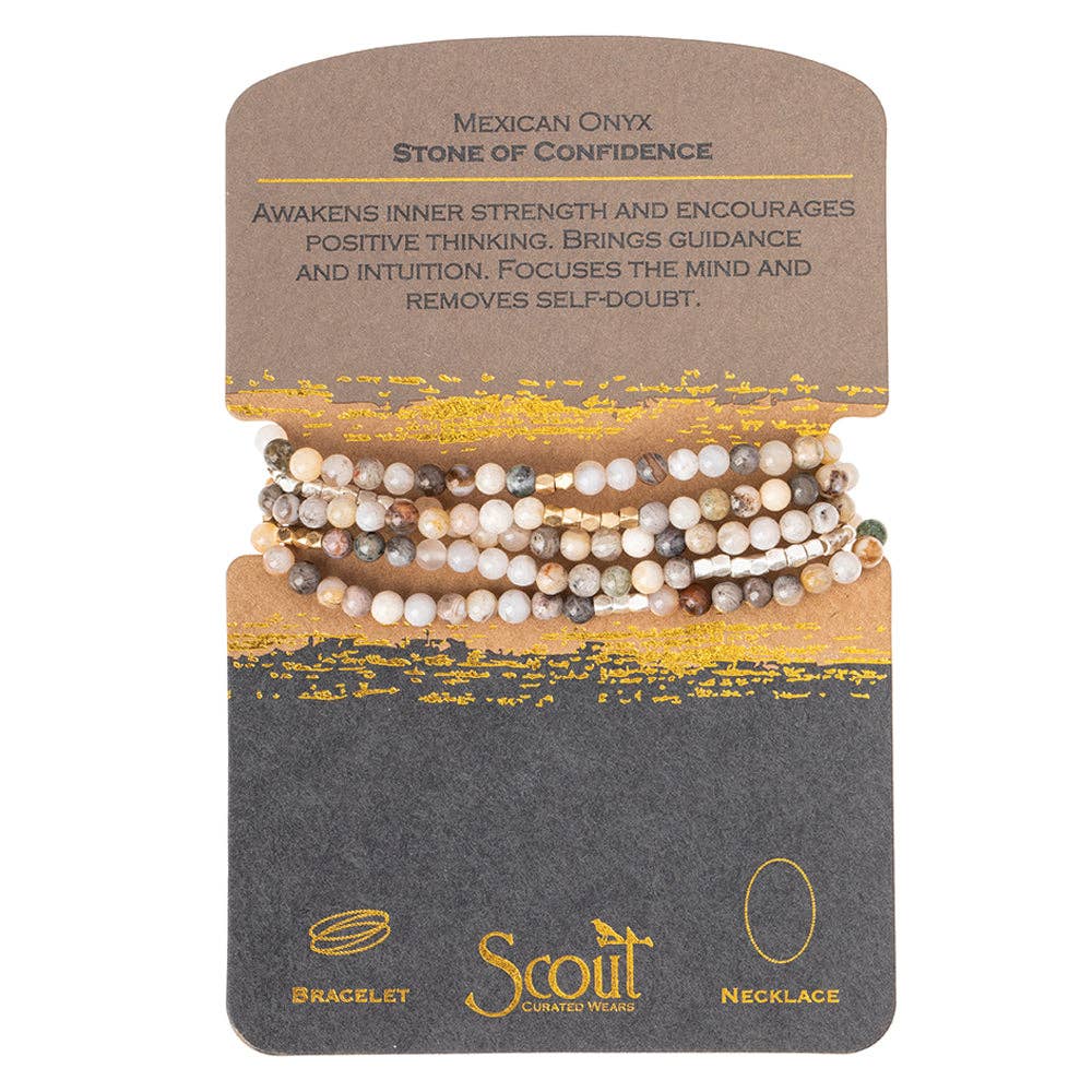 Stone Wrap Necklace/Bracelet: Mexican Onyx - Stone of Confidence