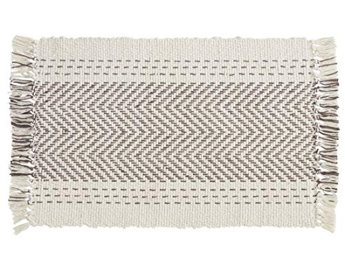 Modern Kantha Stitch Design 100% Cotton Table Runner - Grey Table Cover for Everyday Use, Dining Room Décor, Family Gathering and Special Occasion
