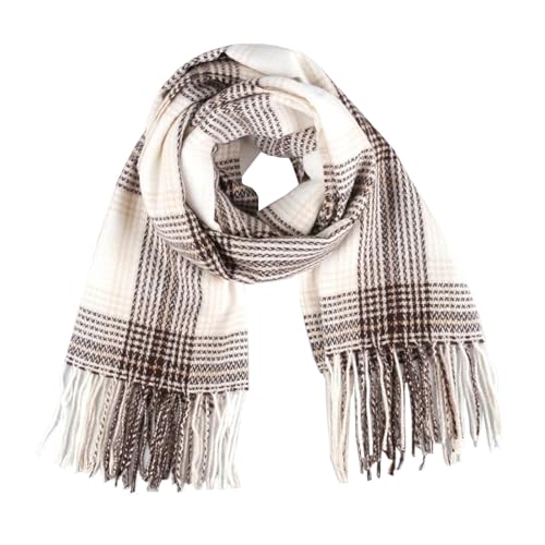 stylesilove Women Classic Plaid Fringe Cashmere Scarf Warm Ultra Soft Scarves Shawl Neck Wraps for All Season, 6 Colors
