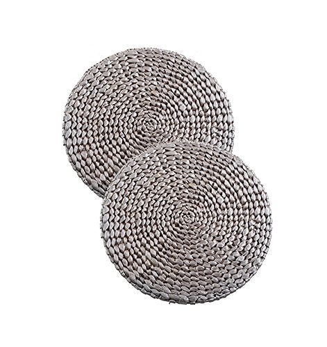 Fennco Styles Natural Water Hyacinth Decorative Hand Woven Rattan Placemat 15" Round