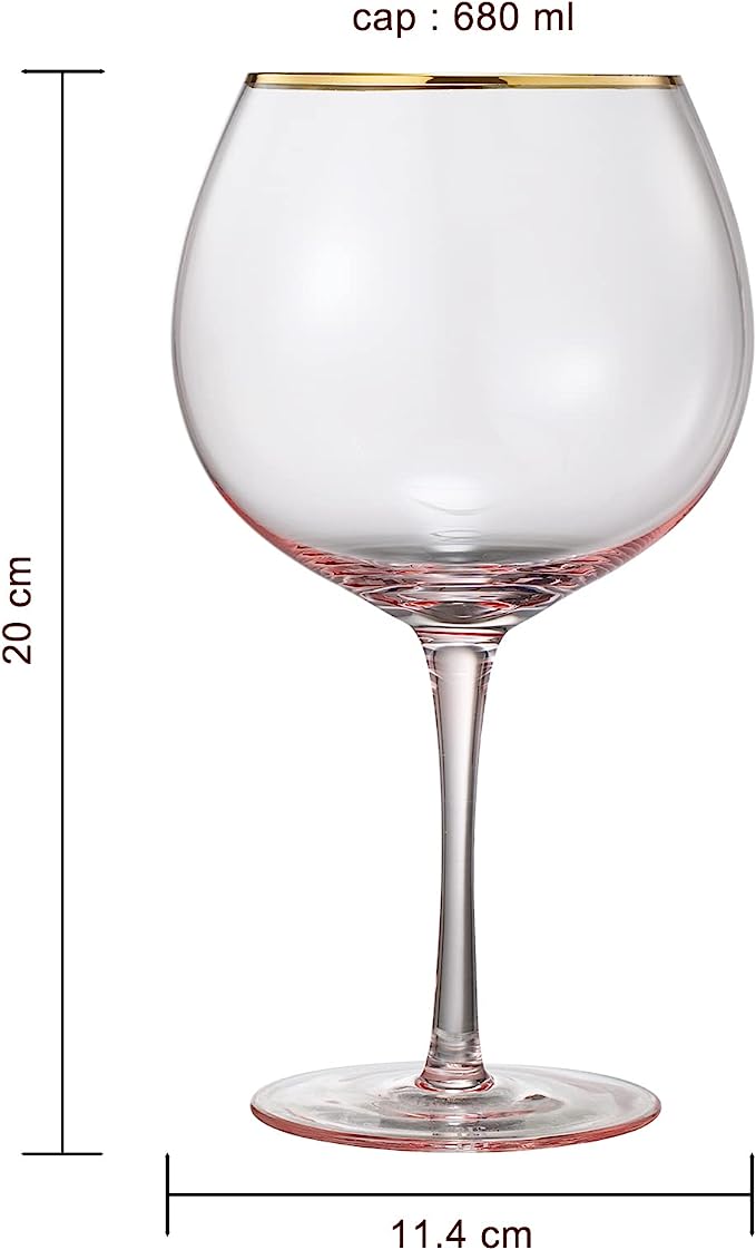 Colored Blush Pink Gilded Rim Wine Glassware Large 23OZ Cocktail Champagne Glasses 2 Set Vibrant Col