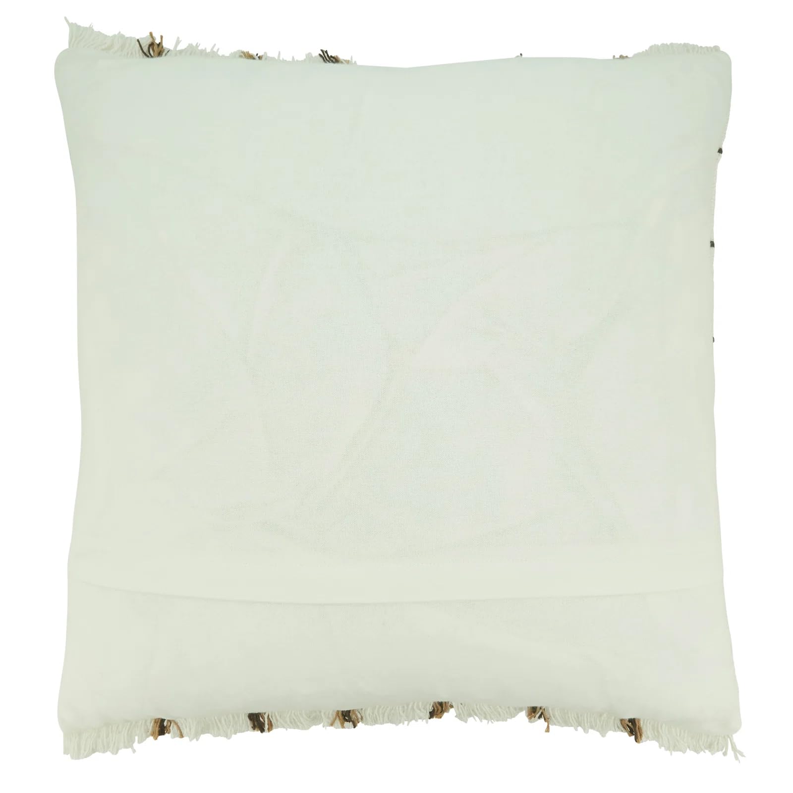 Fennco Styles Striped Design Cotton Decorative Throw Pillow Cover 22" W x 22" L - Ivory Textured Cushion Case for Home, Couch, Bedroom, Living Room and Office Décor