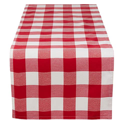 Fennco Styles Buffalo Plaid Collection Classic Checked Cotton Blend Table Linens