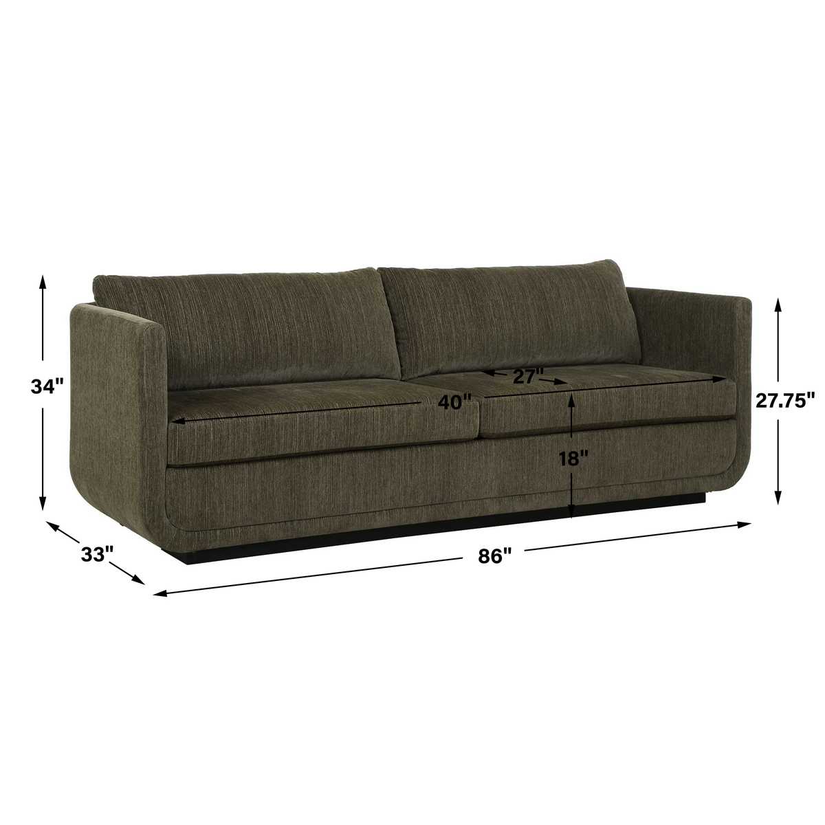Abound Curved Sofa - Herb