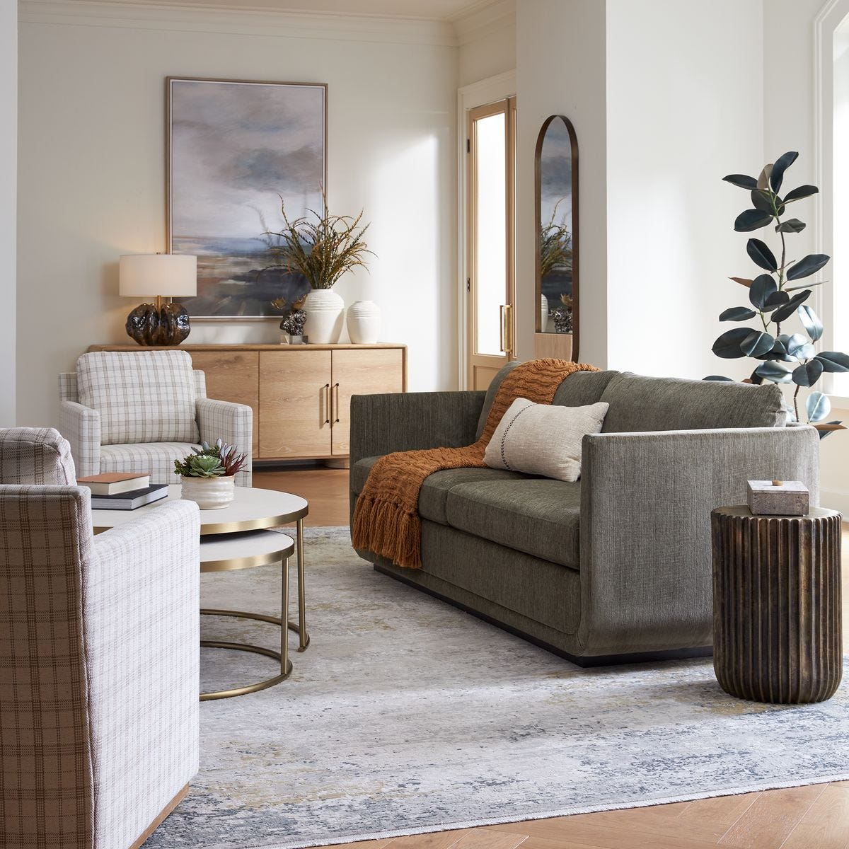 Abound Curved Sofa - Herb