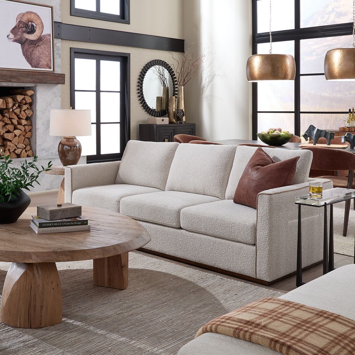 Lorien Cream Boucle Sofa