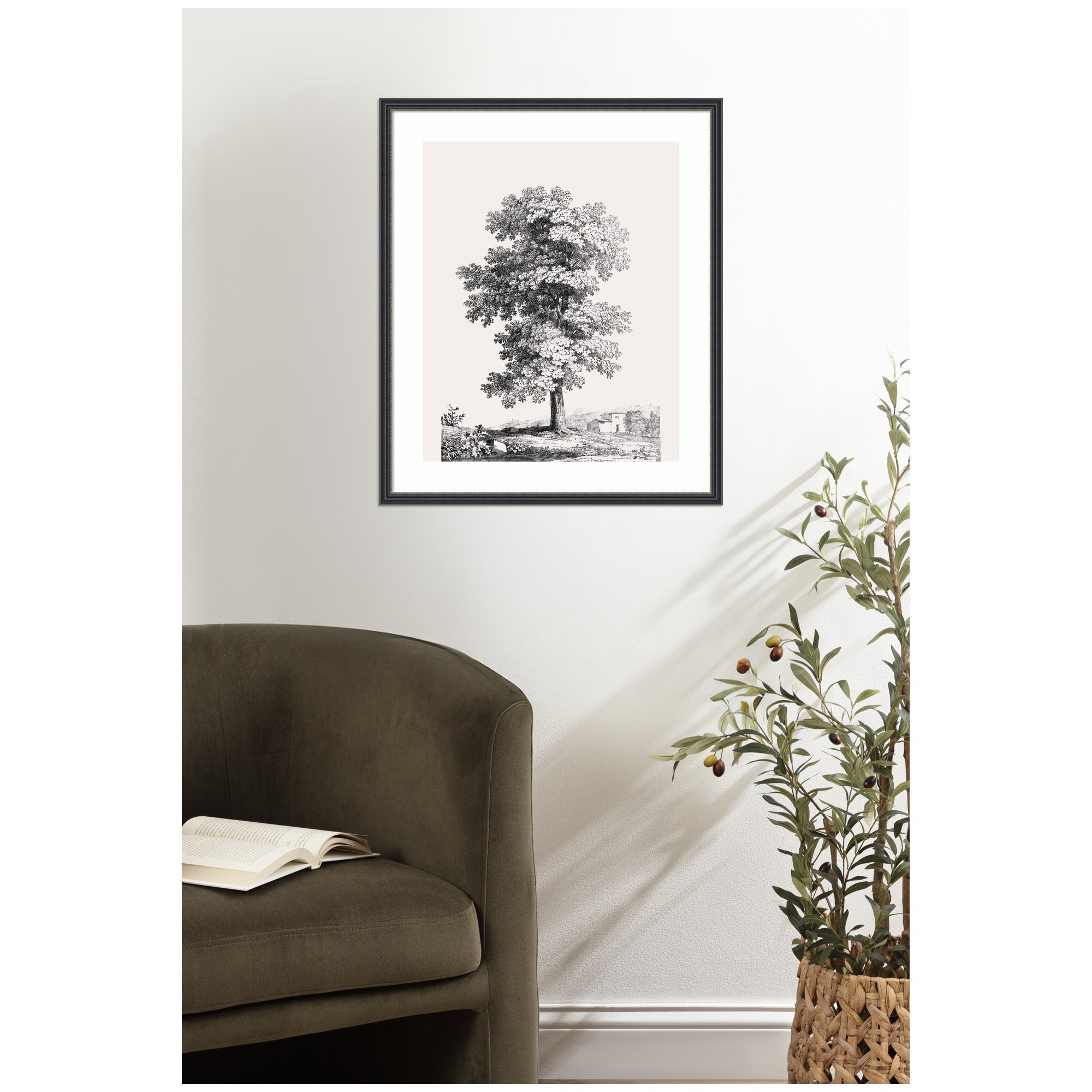 Framed Art Jean Victor Bertin Study of a Tree 1816 by The Art Institute of Chicago