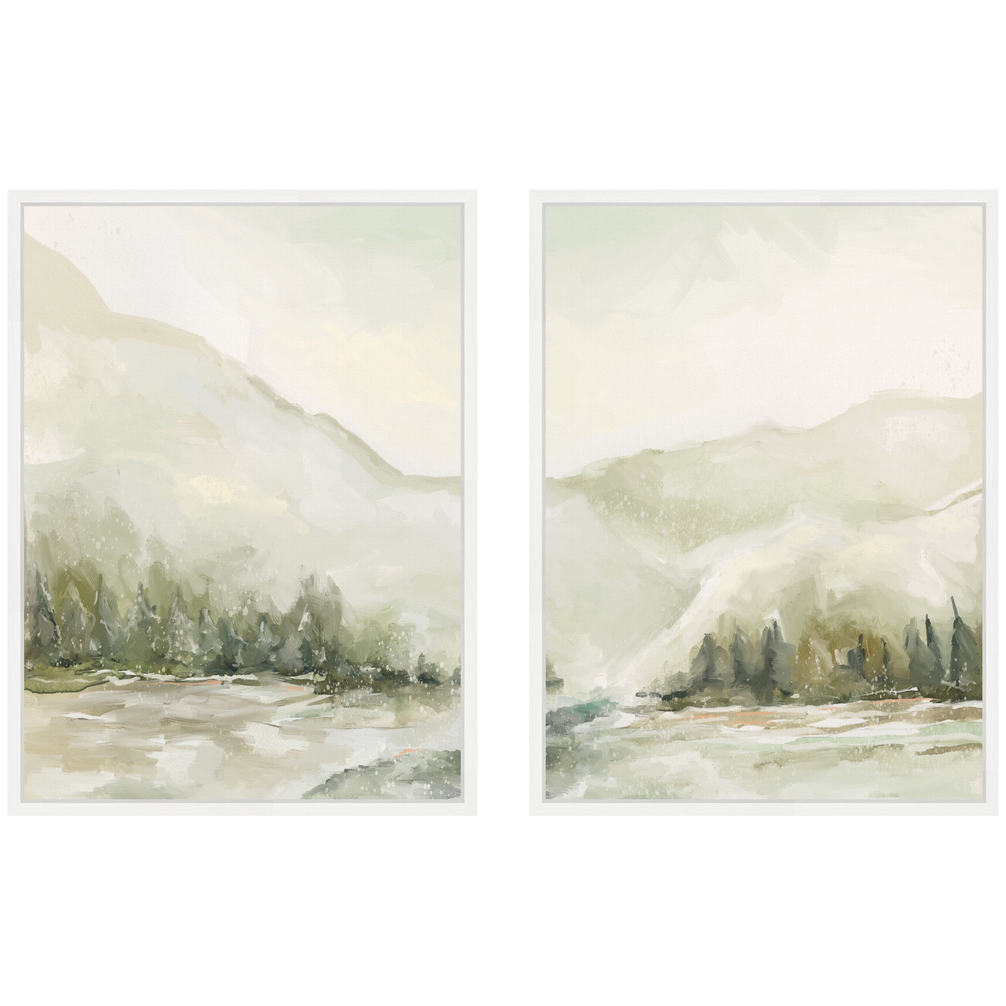 Winter Landscape No. 6 2 Piece Framed Canvas Wall Art Set by Annie Quigley
