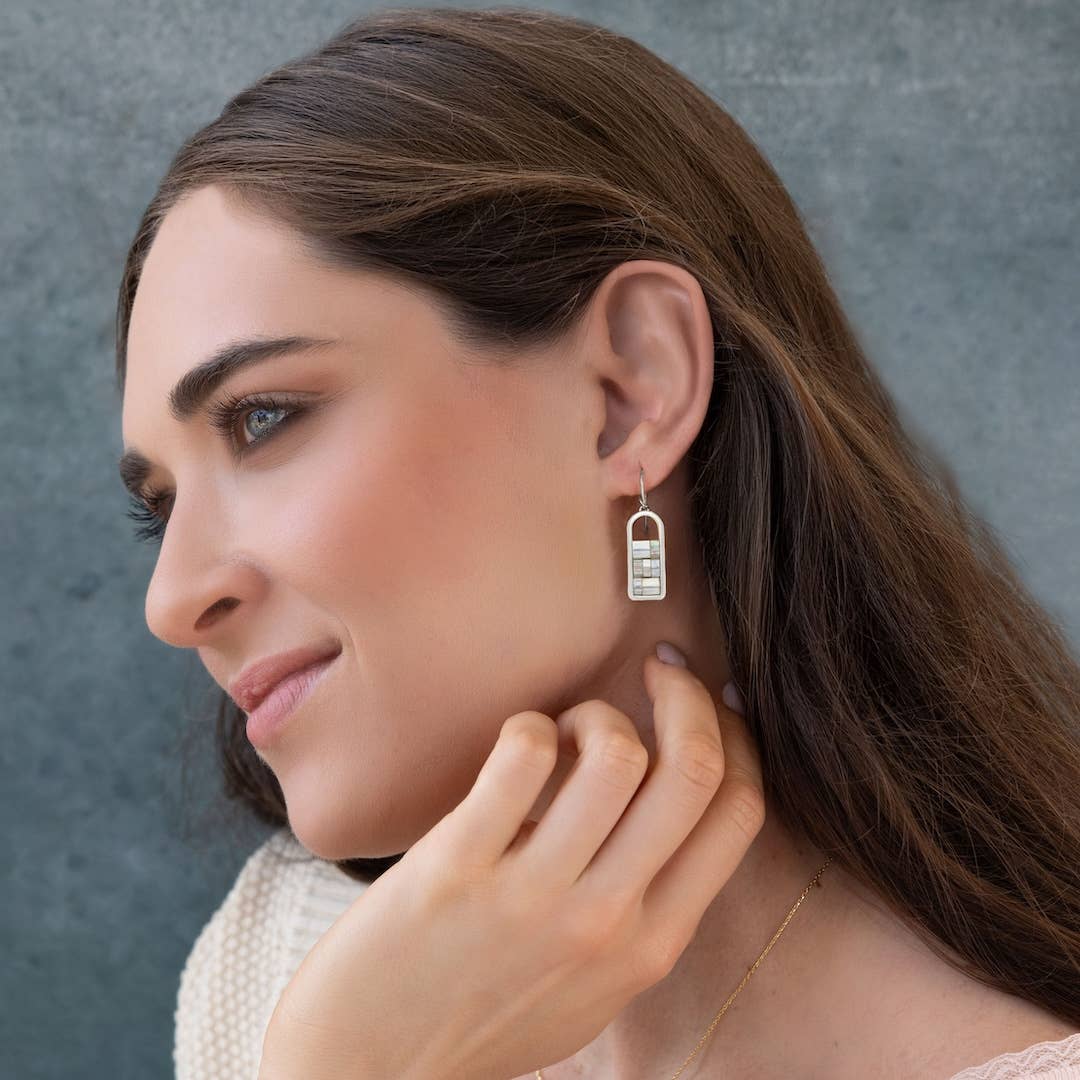 Good Karma Miyuki Frame Earring - Frost/Silver