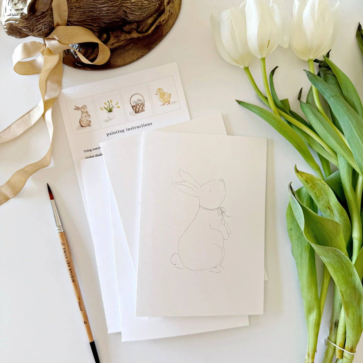 Easter paintable watercolor notecard set