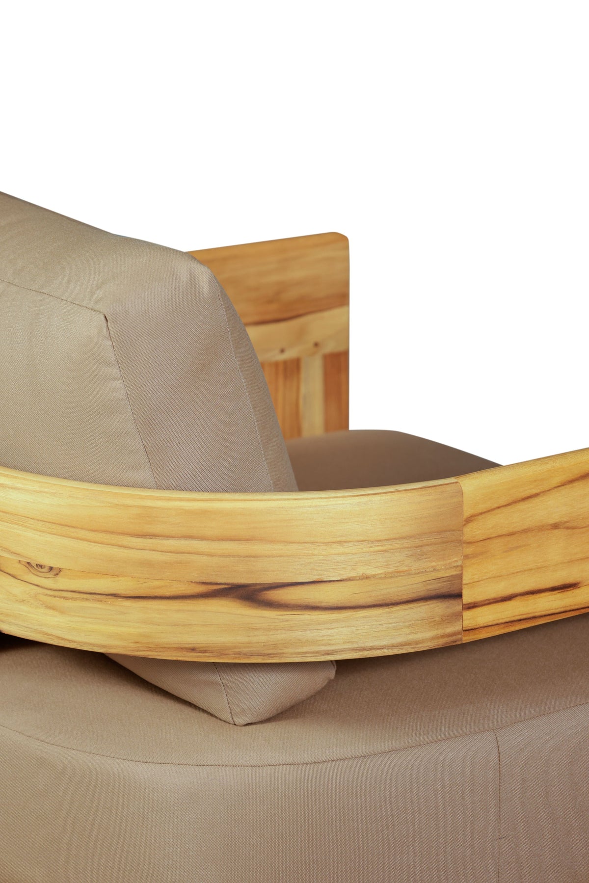 Eclipse Outdoor solid Teak Wood Sofa Set - light brown fabric