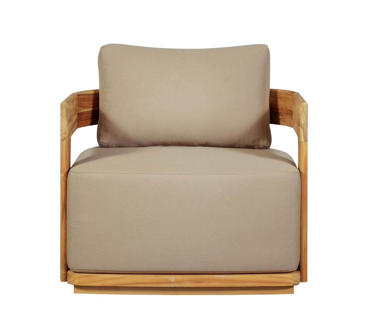 Eclipse Outdoor solid Teak Wood Sofa Set - light brown fabric