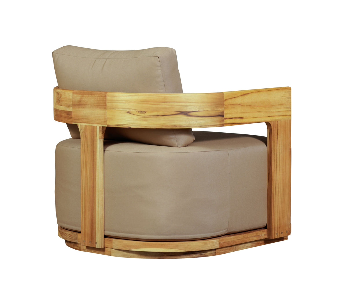 Eclipse Outdoor solid Teak Wood Sofa Set - light brown fabric