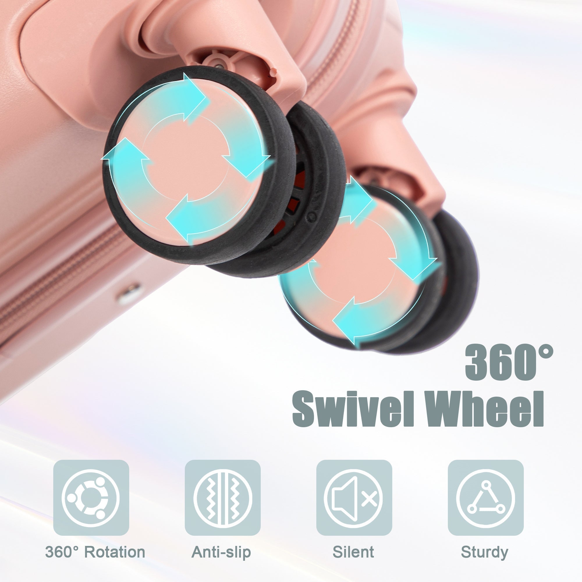 2-Piece ABS Spinner Wheel Luggage Set with Combination Lock