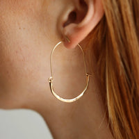 Hammered Paloma Hoops: Sterling Silver