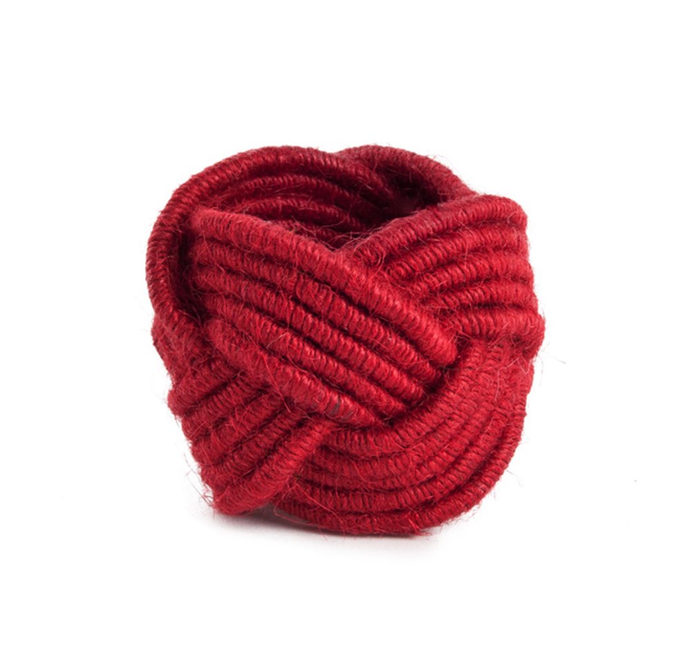Fennco Styles Classic Braided Jute Burlap Napkin Rings - Set of 4