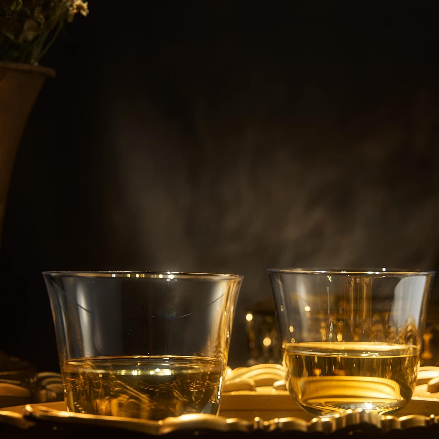 Vintage Crystal Lowball Tumbler Glasses Set Of 2 Clear Radiance Spirits Whiskey Old Fashioned Cockta