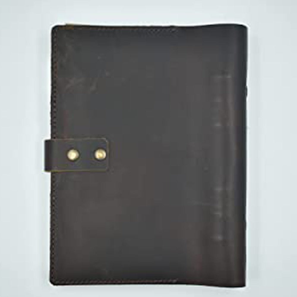 Handmade A6 Genuine Leather Journal-Refillable Ring Binder, Vintage Travel Organizer, and Writing Notebook for Men and Women-8x6 Inches