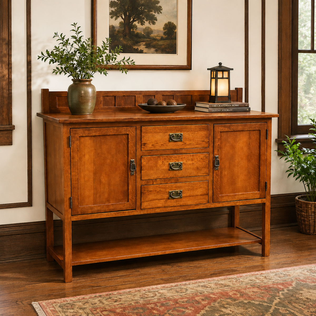 Mission Turner Sideboard-3 Drawers-2 Doors-Michael's Cherry (MC-A)-58"