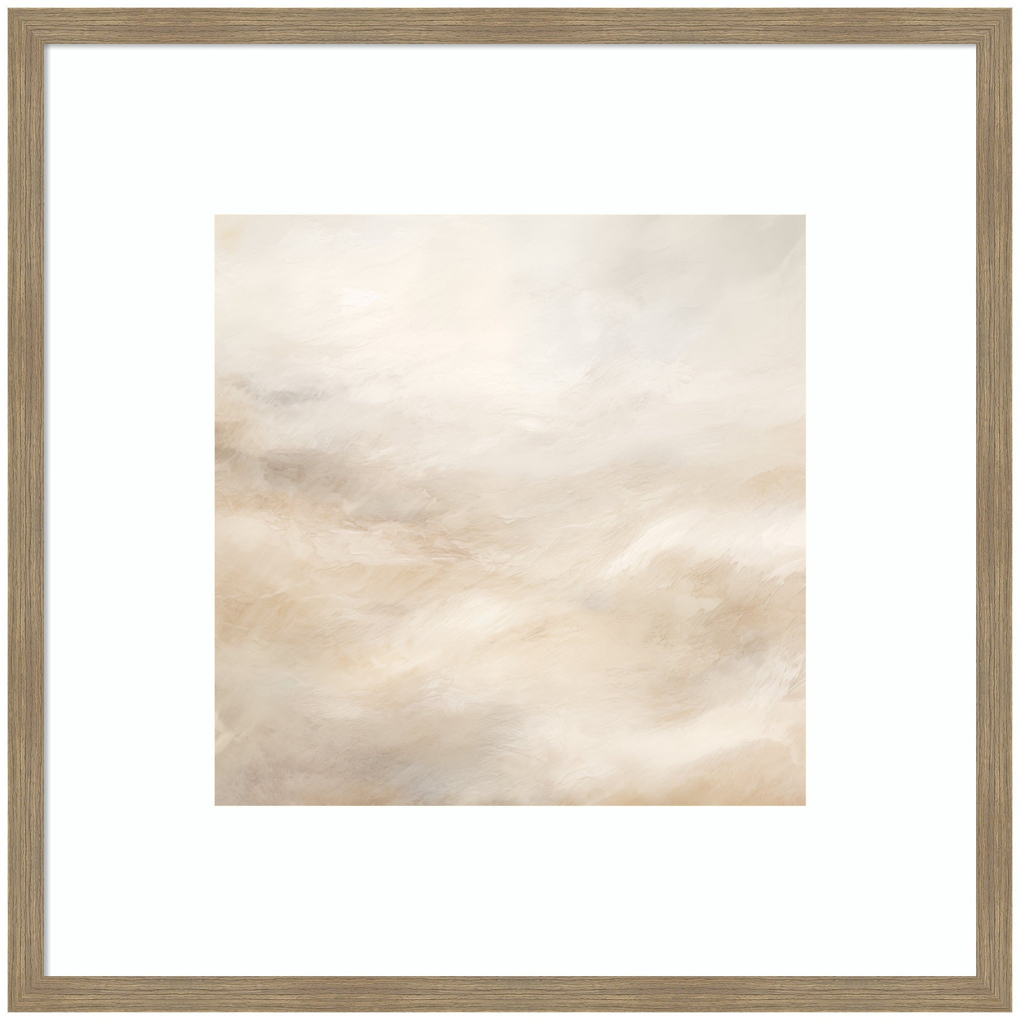 Tonal Abstract Textural White and Beige Light Natural Neutrals by The Creative Bunch Studio Framed Wall Art Print