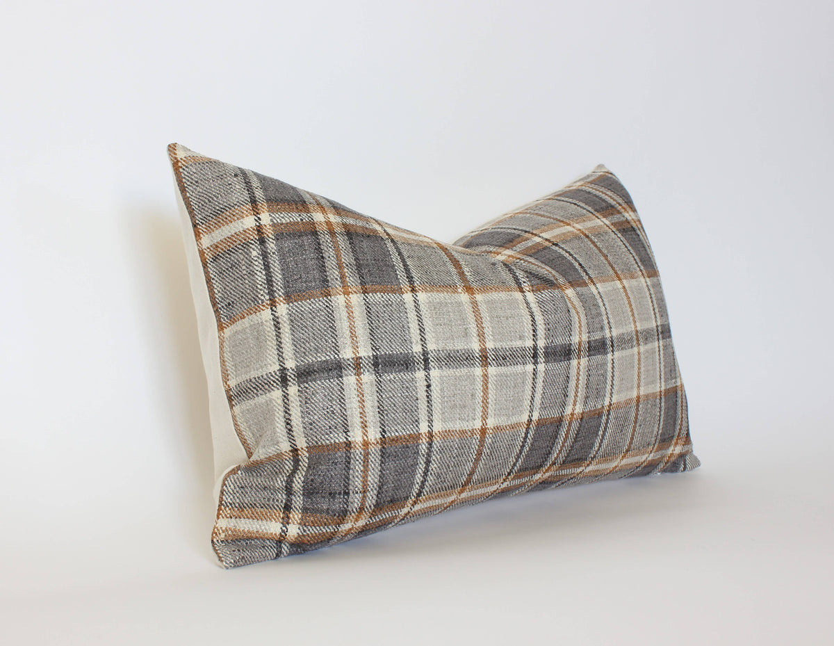 Brown Plaid Throw Pillow Cover