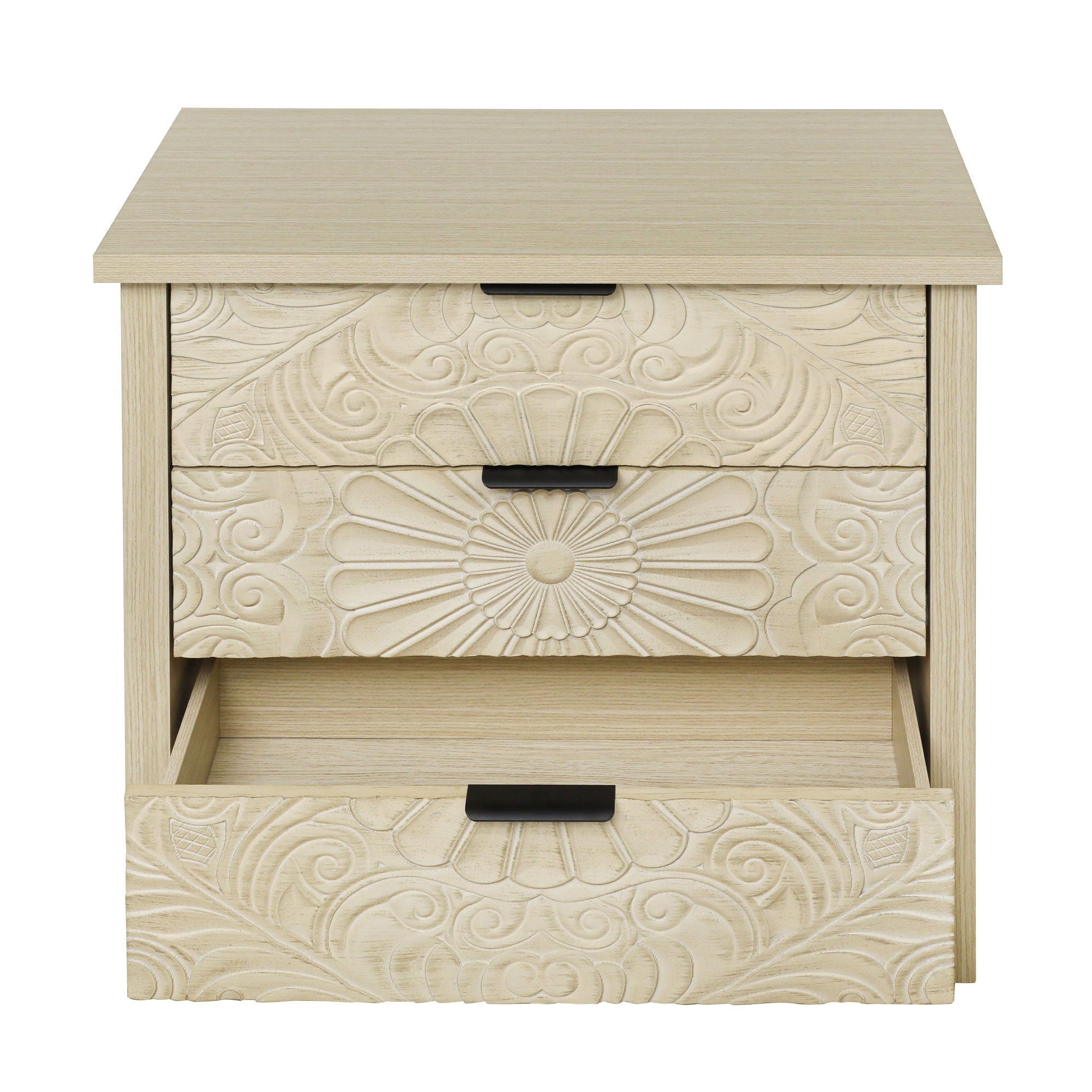 3 Drawer Cabinet - Natural Wood Finish