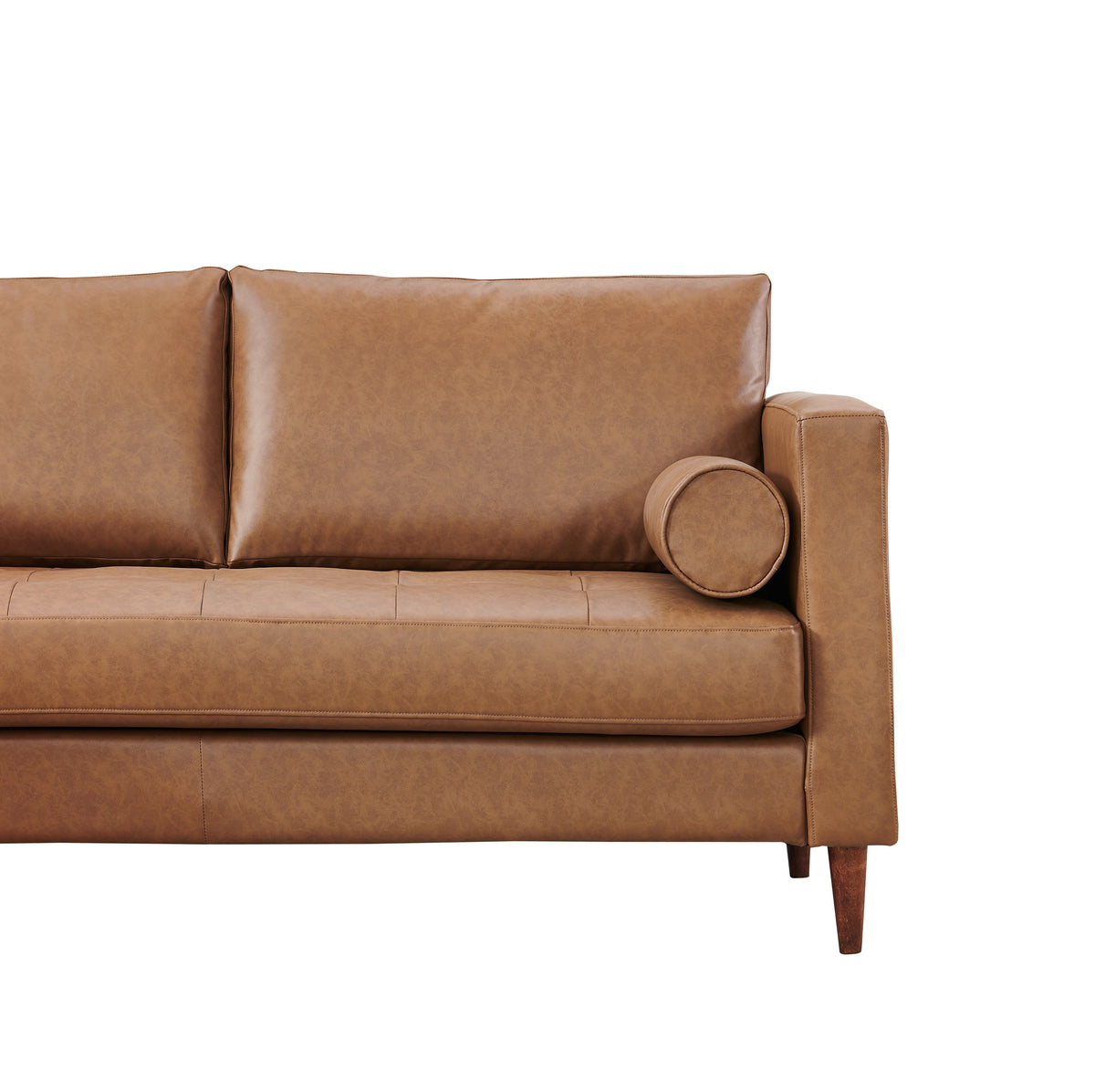 Alessandra Modern Contemporary Eco Leather Sofa - Light Brown