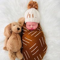 Hi. Pecan Hand Knit Beanie Hat Baby & Kids