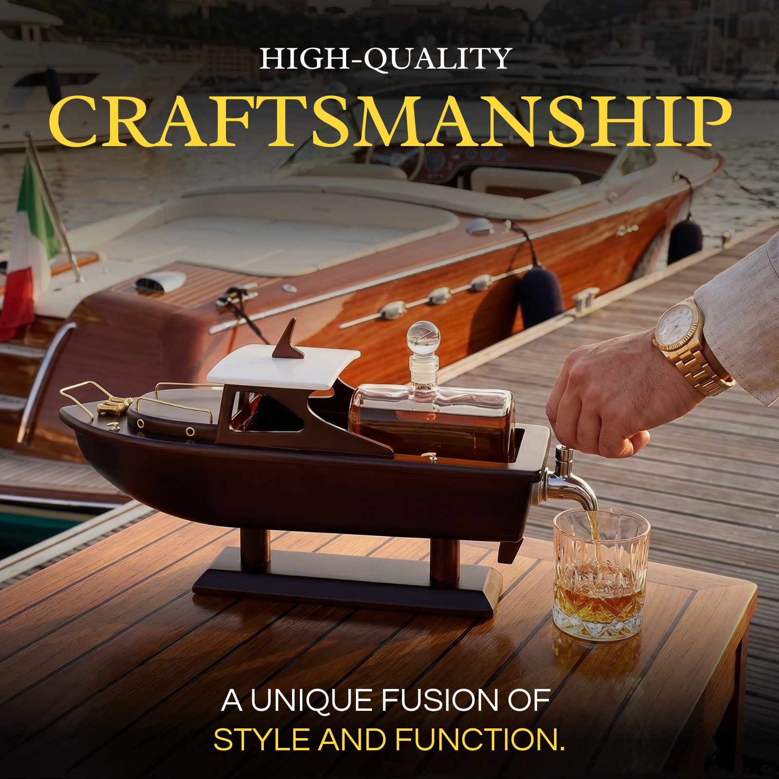 Boat Ship Whiskey Wine Decanter Ship Ship Decanter Set 800ML Drink Dispenser For Win