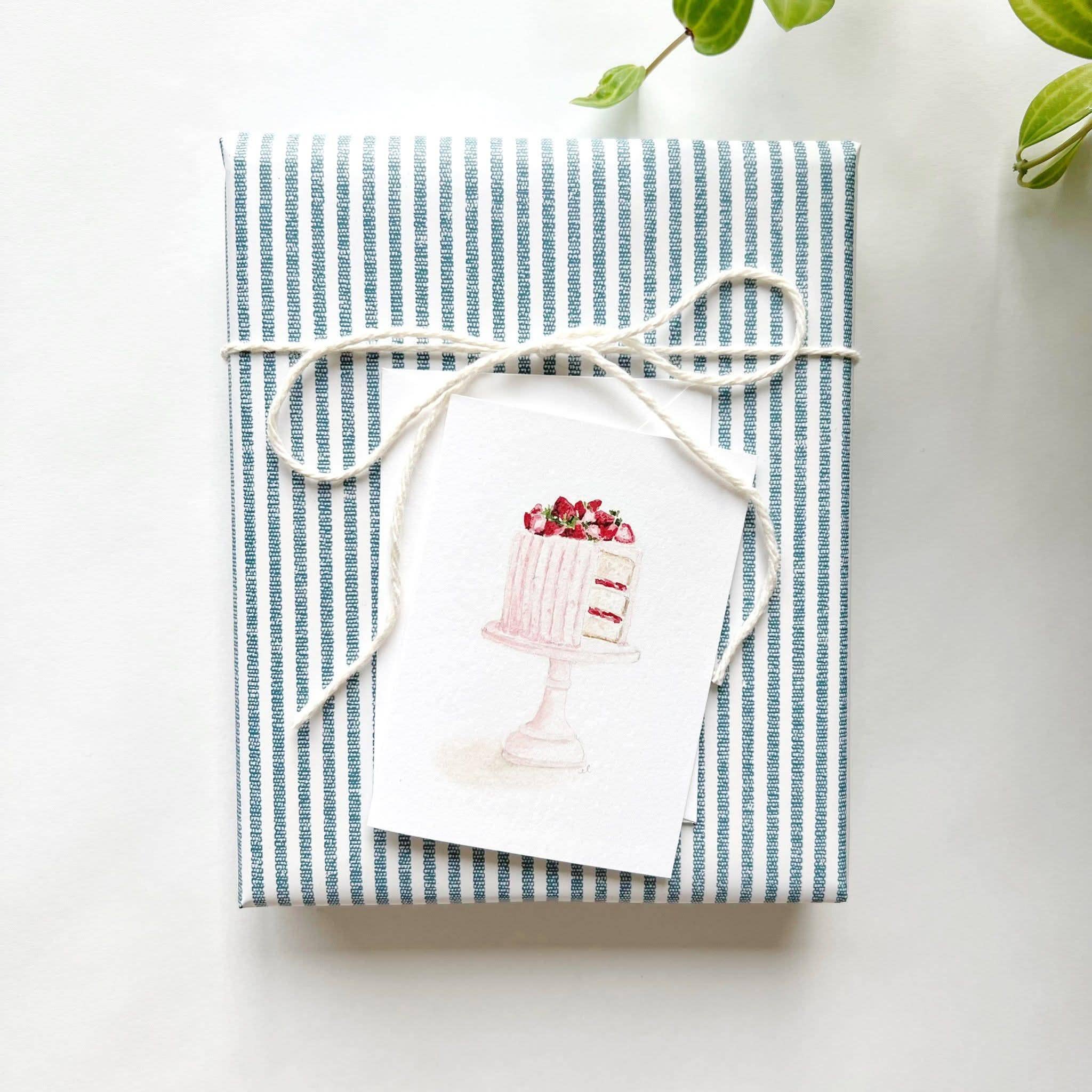 Pink cake mini enclosure notecard