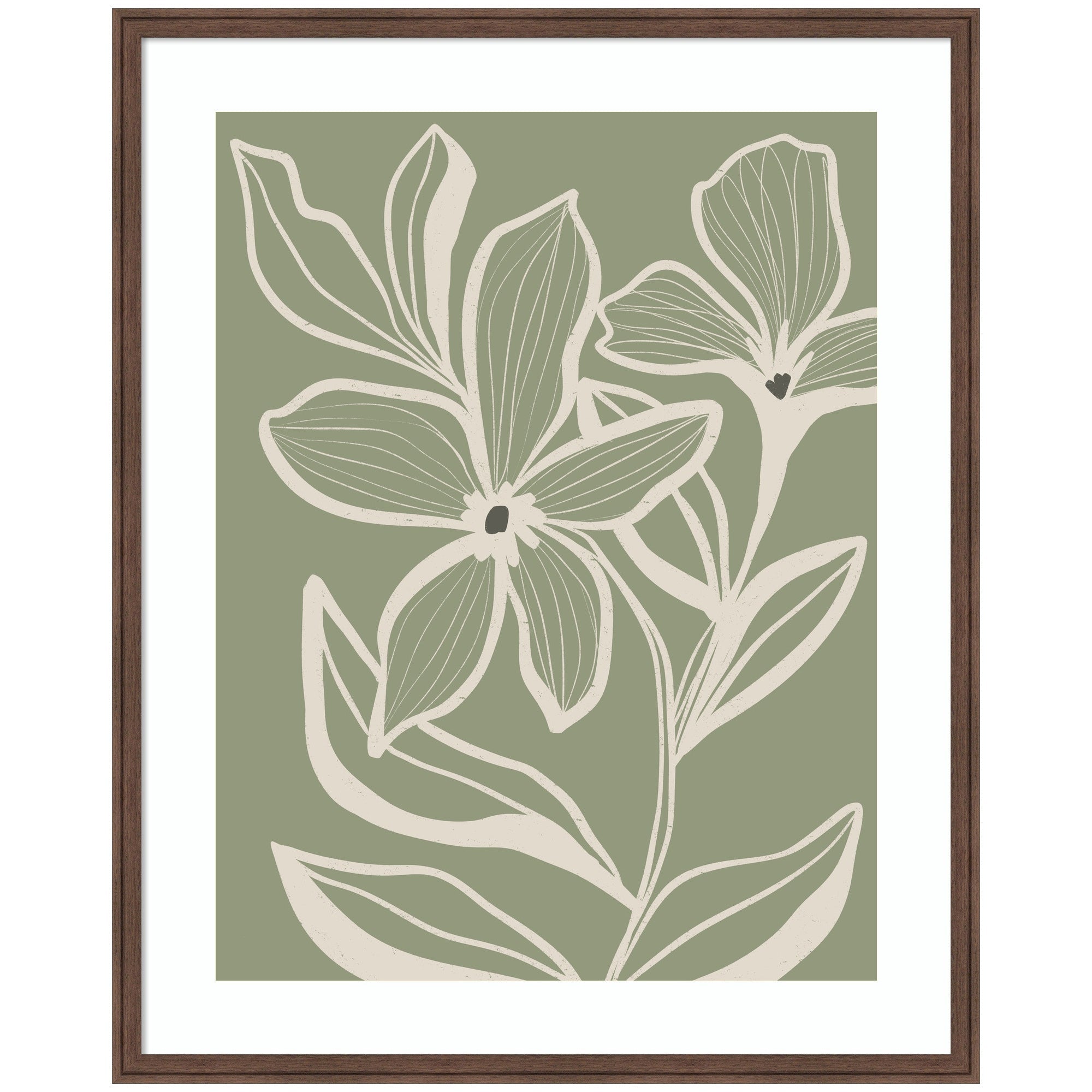 Delicate Flowers with Veins by Nikita Jariwala Framed Wall Art Print
