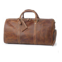 Large Leather Duffle Bag: Brown