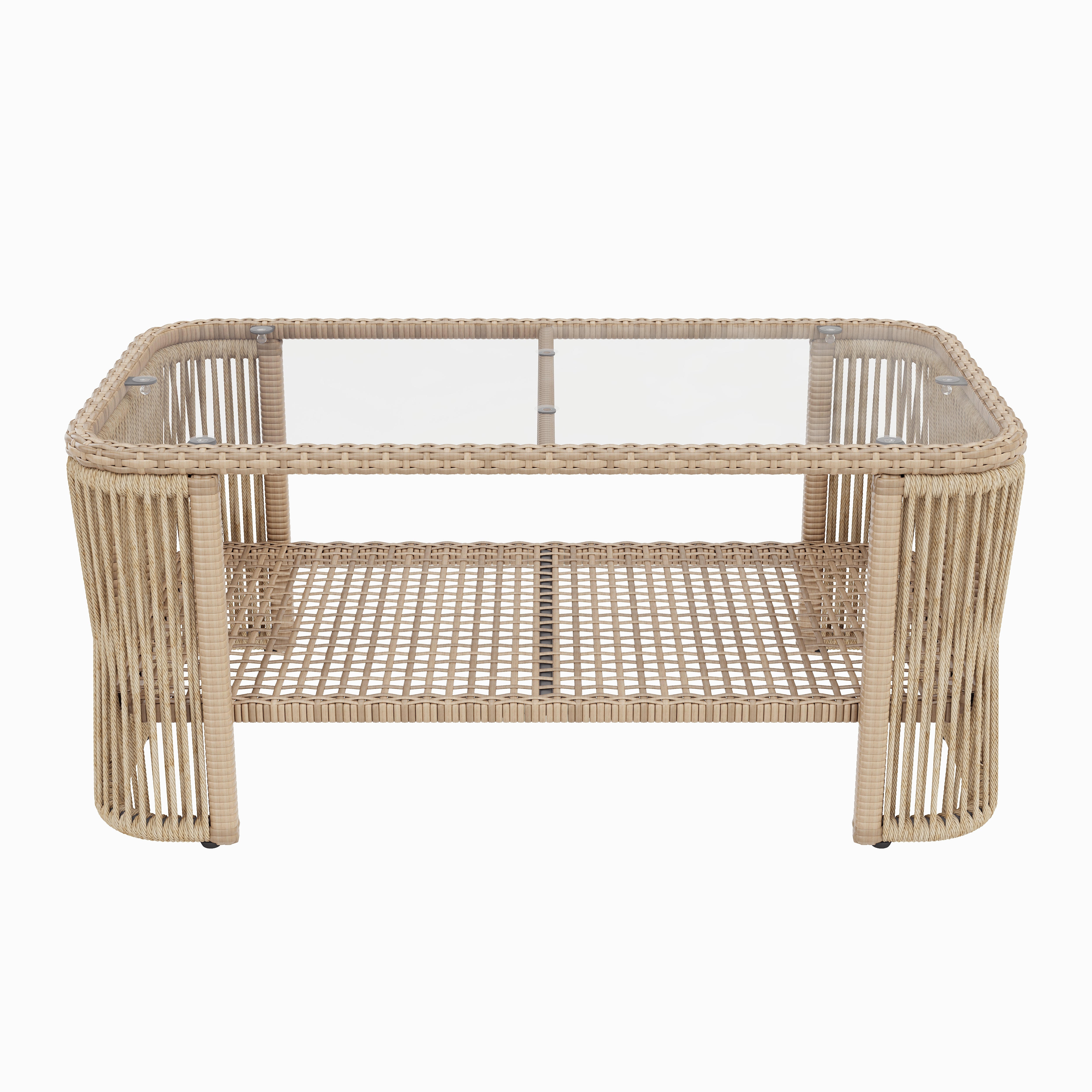 Outdoor PE Rattan Patio Furniture Set with Iron Frame