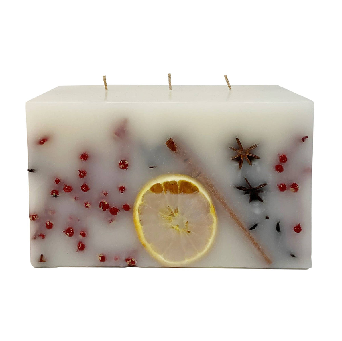 Holiday Memories 3 Wick Brick Botanical Candle