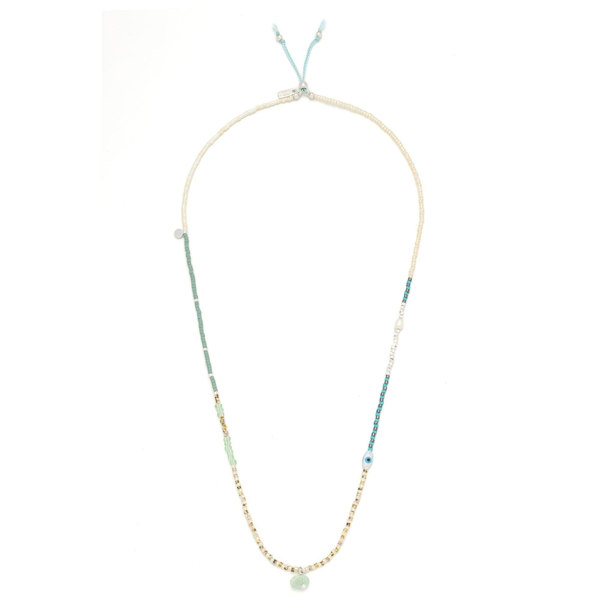 Mixed Media Wrap Bracelet/Necklace - Courage/Amazonite/Silve