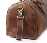 Large Leather Duffle Bag: Brown