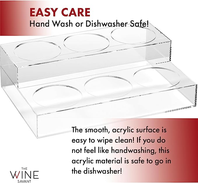 Acrylic Bottle Holder Coffee Syrup Rack Display Case 2 Tiered 6 Bottle Wine Bar Bottle Rack Clear Sh