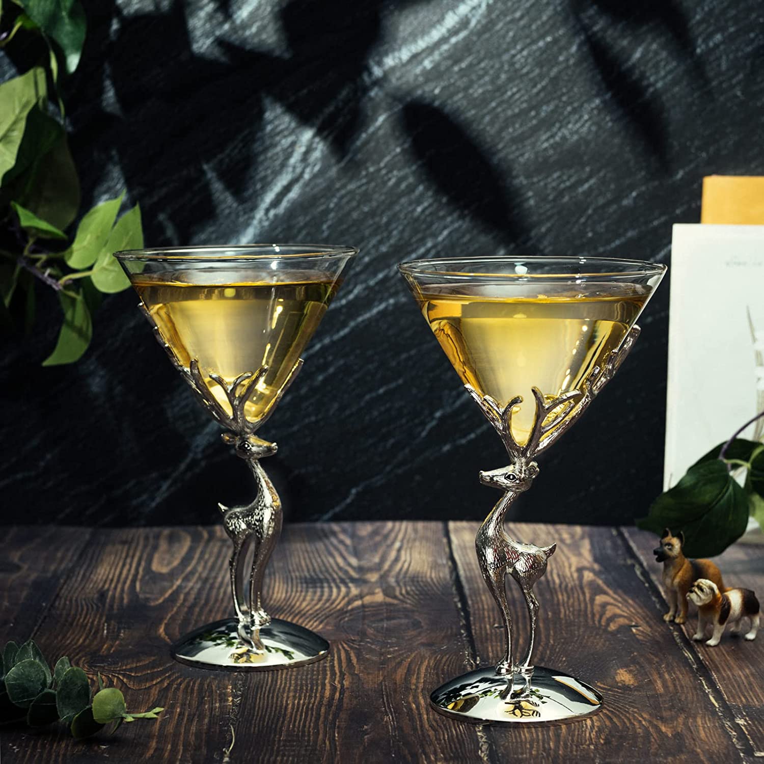 Stag Martini Glasses Set Premium Barware Gift