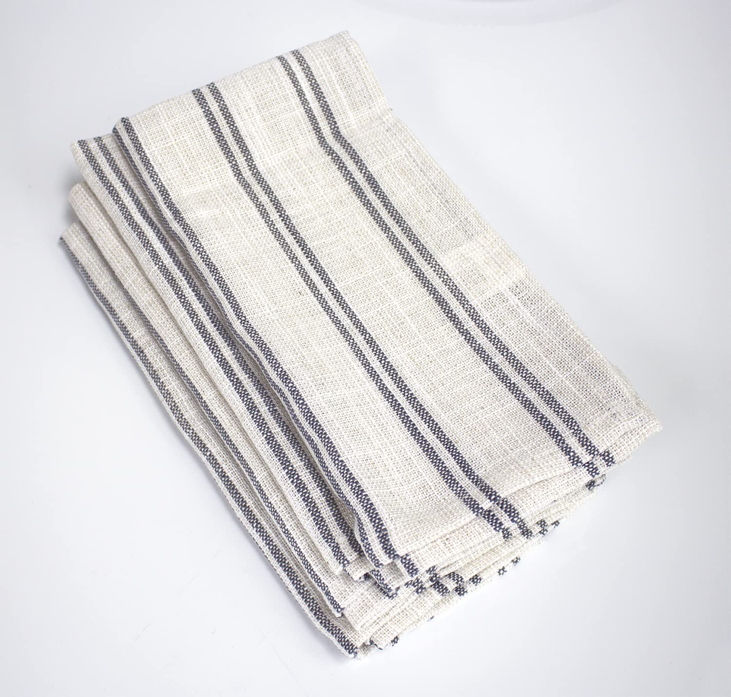 Fennco Styles Modern Striped Linen Blend Table Runner 16" W x 54" L - Beige Woven Table Cover for Home Décor, Dining Table, Banquets, Family Gathering and Special Events