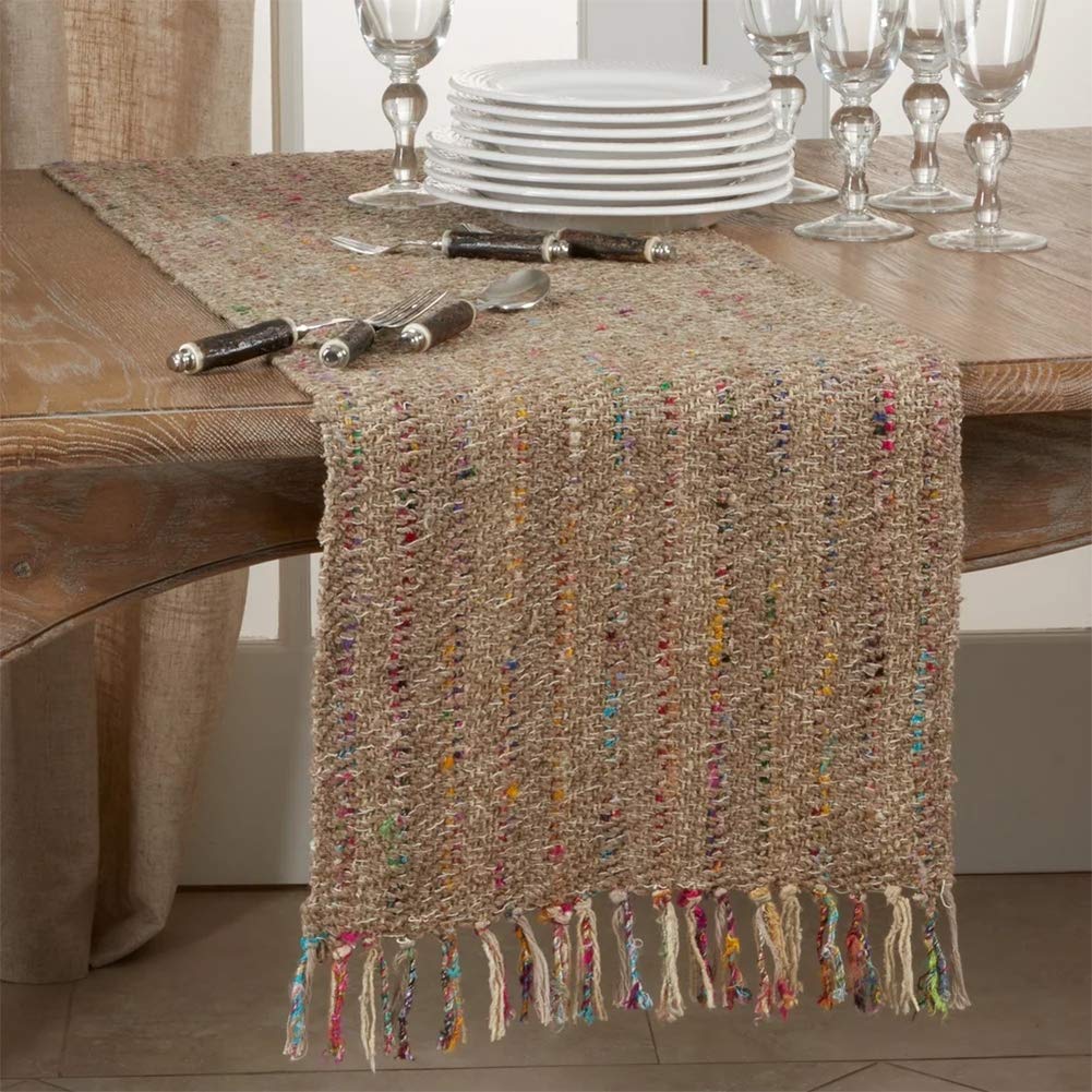 Lush Thin Striped 100% Cotton Table Runner 16 x 72 Inch – Table Cover for Home Décor, Dining Table, Banquets, Holidays and Special Events