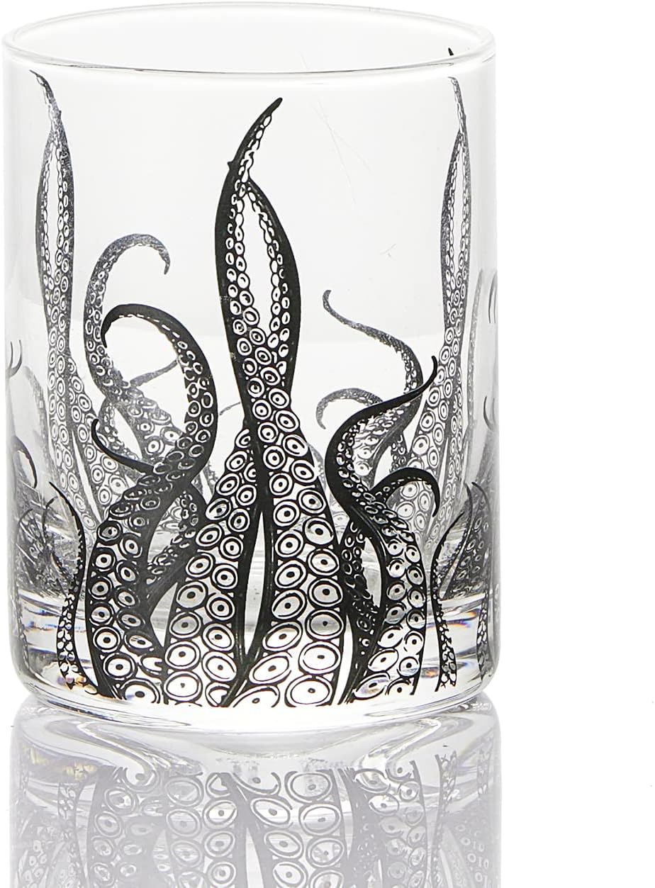 Octopus Tentacle Whiskey Glassware Set Of 2 9 Oz Handmade Craft Beer Cocktail Water Bar Rock Glass K